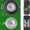 AR-PRO (2-Pack) 16x6.50-8 Flat-Free Tire and Wheel Assemblies, Relacement 16x6.5-8 Solid Turf Tire with Rim for Garden Tractor Riding Lawn Mowers, 3" Offset Hub and 3/4" Bushings