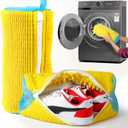 Laundry Shoe Bag for Washing Machine 2 Pcs, Reusable Shoe Washing Machine Bag for Washer and Dryer with Bonus Brush  Microfiber Sneakers Shoes Laundry Bag with Zipper, Tennis, Gym, Trainers