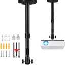 2-Be-Best Projector Mount Longer Length 14-24 in / 37-62 cm New Gimbal Projector Wall Mount 360 Rotatable Ceiling Projectors Mounts Adjustable Bracket Black