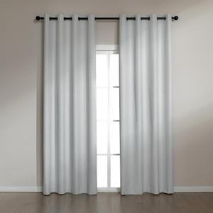 Amazon Basics Faux Linen Blackout Curtains for Bedroom and Living Room, 2-Piece Set with Grommets, 42" W x 95" L, White