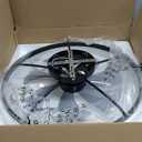 VOLISUN Low Profile Ceiling Fans with Lights and Remote, 23.6in Flush Mount Ceiling Fans with Light, 3000K-6500K Dimmable Fandelier LED Fan Light, Bladeless Ceiling Fan with Lights for Bedroom(Black)