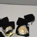 Cindeer 6 Pcs Small Compact Mirror Folding Pocket Makeup Round Hand Held Cosmetic Magnifying Compact Rhinestone Mirror with 1X/2X Magnification for Women Girls Travel (Gold)