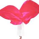 Wuchieal 51'' * 45'' rectangle Worship Flags, silk like Prophetic Worship Banner Praise Flags with Scalable Rods 1 pairs (Dark pink)