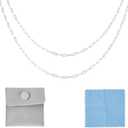 Elecrelive 3.28 Ft 925 Sterling Silver Paperclip Chains 1.7mm Soldered Oval Link Chains Permanent Jewelry for Women's Trendy Layering Necklace Bracelet Making