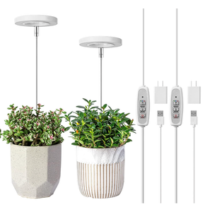 LORDEM Grow Light, Full Spectrum LED Plant Light for Indoor Plants, Height Adjustable Growing Lamp with Auto On/Off Timer 4H/8H/12H, 4 Dimmable Brightness, Ideal for Home Desk Plant Lighting