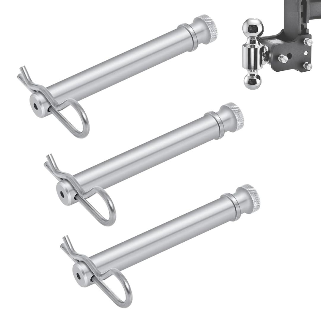TS35010 Stainless Steel Trailer Hitch Pin and Clip for B&W 2" & 2.5" Receiver Trailer Hitches Tow & Stow Replacement Pins-3 Pack