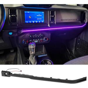 Z8 LED Neon Strip Light Center Console Dashboard Trim Compatible with Ford Bronco 2021-2024 Dash Panel Replacement Parts