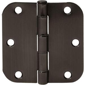 Amazon Basics Rounded 5/8 Radius Interior Door Hinges with Screws, 3.5" x 3.5", Oil Rubbed Bronze, 18-Pack