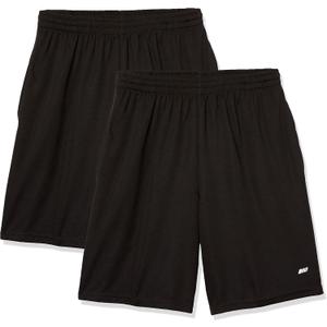 Men's Athletic Basketball Gym,Performance Tech Loose-Fit Training Shorts, Pack of 2 (Medium, Black)