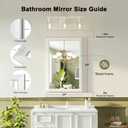 White Bathroom Mirror for Over Sink, 24x30Inch Thick Anti-Rust Metal Frame, Rectangle Decorative Wall Mirror with HD Tempered Glass Horizontal or Vertical Mount for Vanity, Bedroom, Living Room