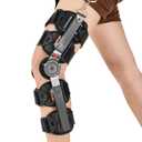 Hinged Knee Brace with Shoulder Strap Post-Op Knee Brace for ACL, One Size