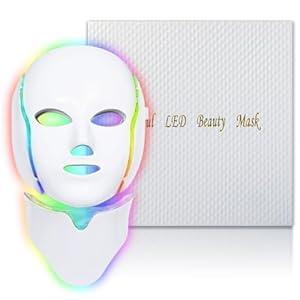 SDKWDH Red Light Therapy for face, 7 Colors LED Face Mask Light Therapy, Led Face Mask Light Therapy At Home, Blue Red Light Therapy Mask for Face