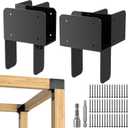 4x6 Stainless Steel Pergola Brackets, Heavy Duty Post Cap Tie Bracket 2Pcs