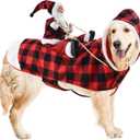 Dog Cat Christmas Winter Plaid Hoodie Coat for Pet - Santa Claus Xmas Dog Clothes XXL