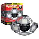 QUADBURST LED Shop Light by Bell+Howell 80W 5500 Lumen Heavy-Duty Aluminum - Ultra-Bright Garage Ceiling Light with Deformable Panels, 192 Ultra High-Intensity for Garage, Bedrooms, Living Rooms