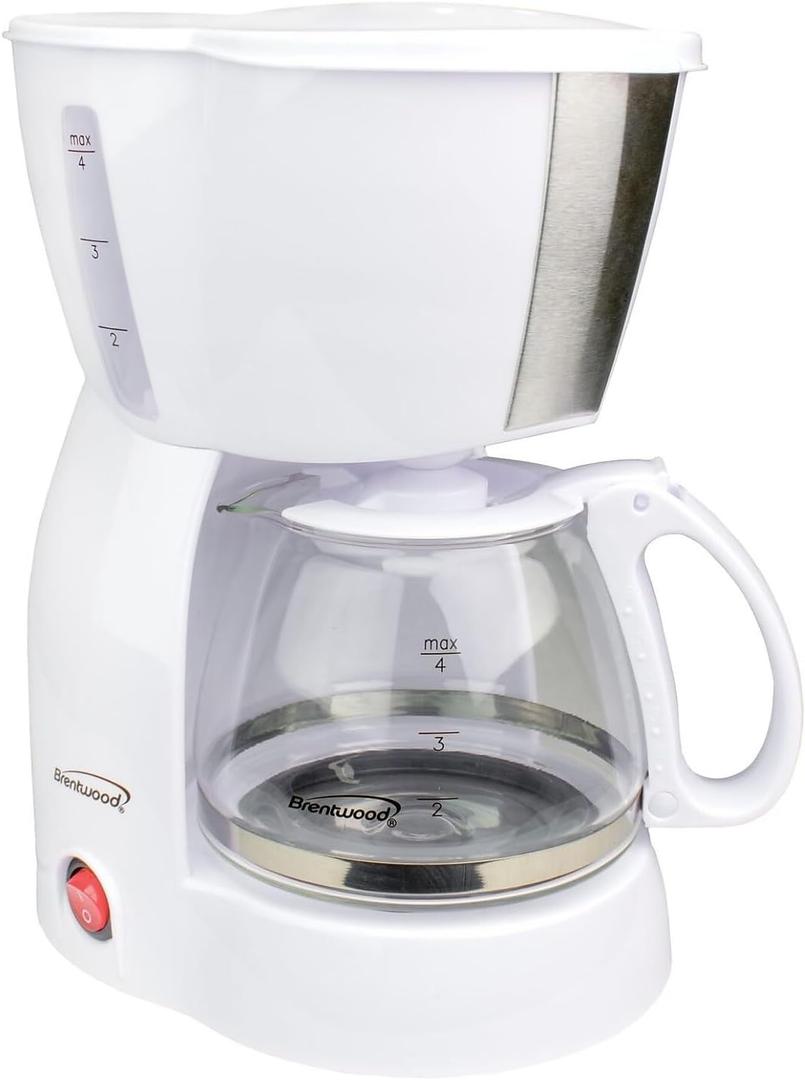 Brentwood Appliances TS-213W 4 Cup Coffee Maker, White