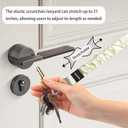 Lanyardio Stretchy Scrunchie Lanyard for ID Badges Keys, Cute Teacher Lanyard for Women with 2 Card Holders 19.6 Inch (Beige)