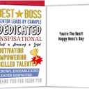 5 x Best Boss Day Card for Boss Mentor, Inspirational Thank You Greeting for Leader, Heartfelt Appreciation Boss's Day Card Gift