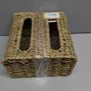 StorageWorks Garbage Bag Dispenser with Lid, Wall Mount Seagrass Plastic Bag Holder for Kitchen, Cabinet, Countertop, 2 Slots