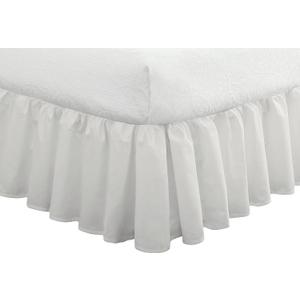 Fresh Ideas Bedding Ruffled Bed Skirt, Classic 14 Drop Length, Gathered Styling, Cali King, White