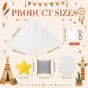 5 Pcs Reading Nook Set, Teepee Tent with Padded Mat, Lights, Star & Square Pillows, Reading Corner Decor Canvas Play Tent Private Indoor Play House for Bedroom Nursery Classroom Decor