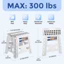 ACKO Folding Step Stool -13inch Height Premium Heavy Duty Foldable Foot Stool for Kids and Adults, Kitchen Garden Bathroom Stepping Stool White