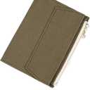 Moterm Canvas Zipper Pocket for Travelers Notebook, 1 Insert Pouch Refill for TN Accessories Paper Card Holder Storage Bag (Passport Size,Olive green)