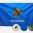 STREBAN Oklahoma Flag 3x5 Outdoor - Embroidered Design Heavy Duty Polyester Okla Flag with Sewn Stripes, Brass Grommets