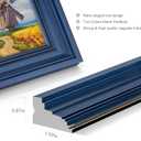 GULETHUN 24x36 Frame, Transitional Modern Design Picture Frames, 24 by 36 Rustic Poster Frame for Home Decor, Blue Vintage Photo Frames, Horizontal or Vertical Display, Choose Size & Color