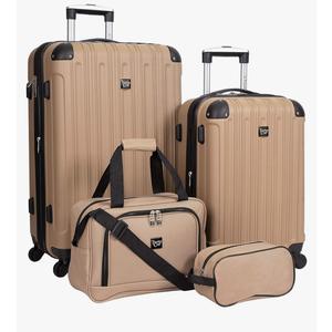 Travelers Club Midtown Hardside 4-Piece Luggage Travel Set, Tan