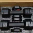 Zempox Adjustable Dumbbell Set of 2, 4 in 1 Hand Weights for Women at Home, 5 lb Weights Dumbbells set of 2, Each 2lb 3lb 4lb 5lb with TPU Soft Rubber Handle for Home Gym Exercise Training, Black