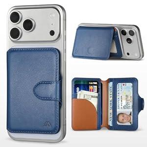 MEFON for MagSafe Wallet, Magnetic Phone Wallet RFID Blocking, Slim 5-8 Card Holder with Cash Slot & Clear ID Window, Minimalist Mag Safe Wallets for iPhone 17/ 16/ 15/ 14/ 13/ 12 Series, Navy Blue