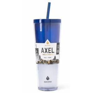 Manna™ Axel™ Plastic Tumbler & Straw Set - Blue, 24 oz 