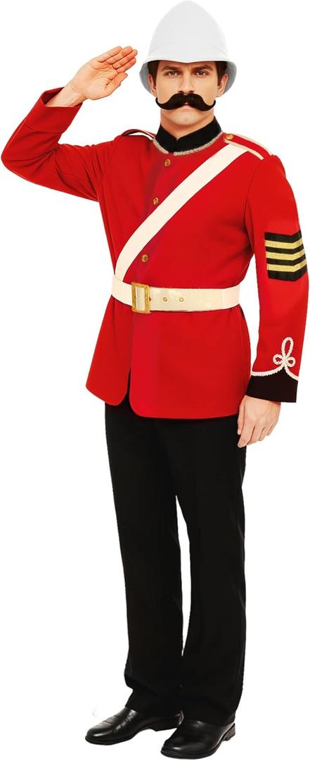 Fun Shack Boer War Military Costume for Men - British Soldier Halloween Outfit for Adults, Historical Dress Up, Medium