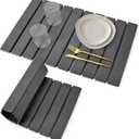 Stone Dish Drying Mat for Kitchen Counter Collapsible 24"(L)x16 (W) Super Absorbent Diatomaceous Earth Dish Drying Mat, Grey Kitchen Counter Mats for Dishes, Bottles, Cups, Match Any Countertop (Gray)