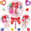 Deerher Valentines Day Gifts for Kids - 28 Pack Giant Colorful Stationery Set with Valentine's Cards for School Classroom Class Party Favor - Valentine Gift Exchange for Boys Girls Toddler