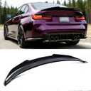 Rear Spoiler Compatible with BMW G20 3 Series & G80 M3 2019-2025, PSM Style Carbon Fiber Pattern Trunk Exterior Duckbill High Kick Tail Deck Lid Wing Lip Splitter 320i 330i 330e M340i M3