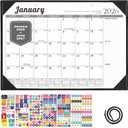 Ospelelf Desk Calendar 2026-2027 Wall Monthly Planner 12"x17" Leather Pad with Protective Cover 18 Months January 2026 - June 2027 Black