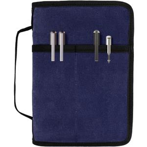 Field Notes Notebook Cover for 6.7 X 9.8 Inch with A5 Journal Cover Notebook Zipper Pocket Planner for Pen Holder,Water Resistant Cover Notebooks Sketchbook,Waterproof Waxed Canvas (Dark blue)