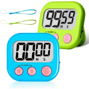 ZILLEEN Classroom Timer for Kids Teachers 2 Pack Digital Timers (Blue & Green)