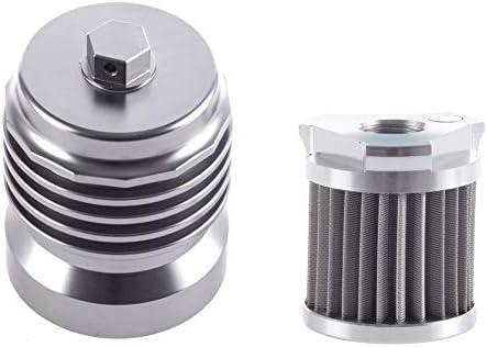 Motorcycle Racing Stainless Steel Reusable Oil Filter with Replacement Cartidge Fitting