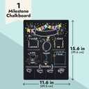 Blue Panda Baby Milestone Chalkboard - Monthly Photo Prop & Baby Growth Board - Birthday Milestones Board - Reusable Chalk Surface & Infant Tracker - 12 x 15.6 in, Vertical, Blue