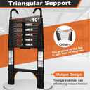 Telescoping Ladder, SocTone 12.5 FT Aluminum Lightweight Extension Ladder with 2 Triangle Stabilizers, Heavy Duty 330lbs Max Capacity, Collapsible Ladder with Hooks for RV or Outdoor Work