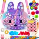 Exun Premade Easter Basket Stuffers Already Filled, Pop Crossbody Purse Bags Fidget Toy Pack, Bunny Shoulder Bag Mini Sensory Toys, 3 4 5 6 7 8 9 10 Year Old Birthday Easter Party Gift for Girls Kids