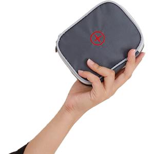 Portable Mini First Aid Bag Empty, Small Size Travel Medicine Pouch Double Zippers Handy Pills Pocket for Travel Home (Gray)