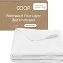 Coop Home Goods Waterproof Four Layer Bed Underpad for Incontinence, Queen, Washable Mattress Pad, Reusable Waterproof Mattress Cover, Bed Pads for Adults, Seniors, Children, Pets, Queen (60x39.5)
