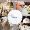 Silver Crystal Cake Cutting Set for Wedding, 2-Piece Stainless Steel Cake Cutter Set, Clear Wedding Cake Knife Set, Cake Knife and Server Set, Cake Cutting Utensils with Faux Crystal Handle