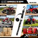 XSTRAP STANDARD Motorcycle Tie Down Straps (2 Pack) 3,000lb Break Strength, 1.5 in X 8FT Heavy-Duty Cambuckle Tie Down Set with S Hook and Soft Loops, Black