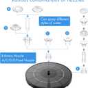 AISITIN 3.5W Solar Fountain Pump for Water Feature Outdoor DIY Solar Bird Bath Fountain with Multiple Nozzles, Solar Powered Water Fountain for Garden, Ponds, Fish Tank and Aquarium