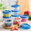 Qeirudu 10 Pack 8oz Freezer Storage Containers with Screw Lids, Leakproof Meal Prep Containers, Small Reusable Plastic Food Storage Containers for Fruits, Leftovers, Salads, Overnight Oats